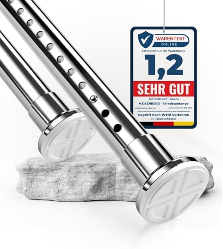 MEISENBERG Edelstahl Gardinenstange ohne Bohren 360-410cm, Ø32mm Multifunktionale Vorhangstange zum Einklemmen - Ausziehbare Teleskopstange, Klemmstange - auch für Trennwand anwendbar MEISENBERG Edelstahl Gardinenstange ohne Bohren 360-410cm, Ø32mm Multifunktionale Vorhangstange zum Einklemmen - Ausziehbare Teleskopstange, Klemmstange - auch für Trennwand anwendbar von HoFactory