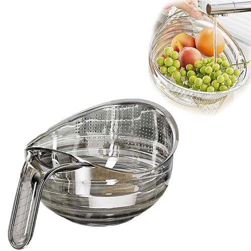 HoGeGe Functional Drain Basket, Multifunktionaler Abtropfkorb, Kitchen Sink, Drain Basket, Abtropfkorb, Gemüse-Obst-Waschschüssel für Küchen-Organizer (Gray) von HoGeGe
