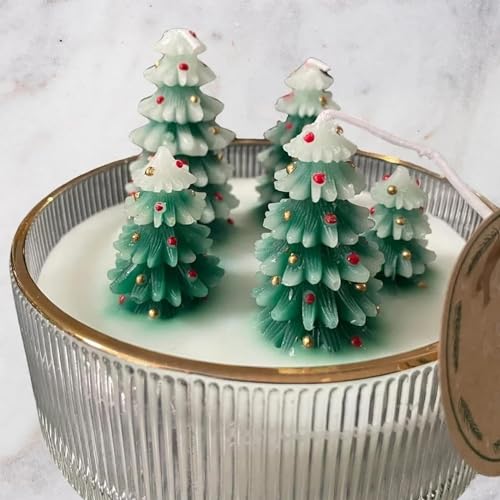 HoGeGe Viral Christmas Tree Candle, Virale Weihnachtsbaumkerze, Aspen Weihnachtsbaumkerze, Christmas Tree Candle, 3D Weihnachtsbaum Kerzenform, Weihnachten 3D für DIY Duftkerze (1) von HoGeGe
