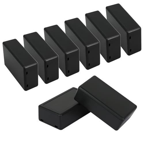 HoHaing Project Box 8 Stück Elektrische Box Kleine Anschlussdose ABS Kunststoff Gehäuse Power Elektronisches Gehäuse Schwarz 80 x 50 x 26 mm von HoHaing