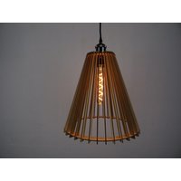 Holzikat Hängelampe "Eiji", Zusammengebaut, Lampenschirm, Holzlampe, Ohne Fassung Und Leuchtmittel Handmade, Handcrafted, Handgefertigt von HoLziKAThandmade