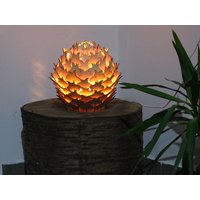 Holzikat Stehlampe "Flamestyle", Zusammengebaut, Holzlampe, Bodenlampe, Mit Fassung Und Leuchtmittel, 146 Teile, Handmade, Handgefertigt von HoLziKAThandmade