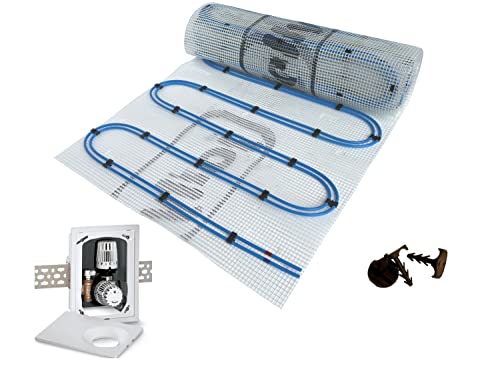 Dünnbett Warmwasser Fußbodenheizung HoWaTech Duo Komplett Set 2,5-20m² Doppelrohr Heizmatte 80 W/m² und Multibox K-RTL, Heizfläche:7.50m² von HoWaTech