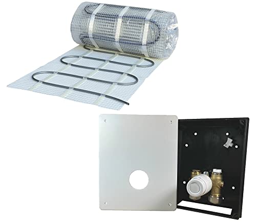 Dünnbett Warmwasser Fußbodenheizung HoWaTech Komplett Set 2,5-10m² selbstklebende Einrohr Heizmatte und RTL Regelbox, Heizfläche:2.50m² von HoWaTech