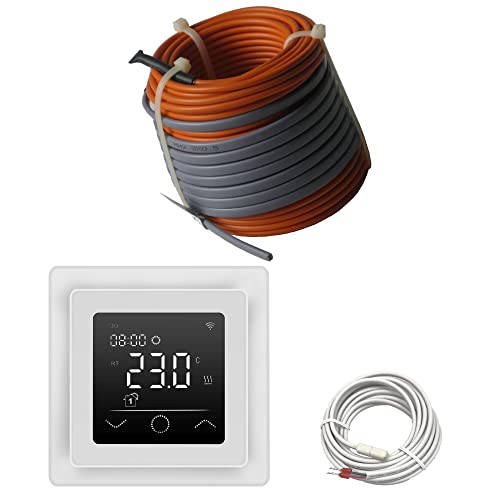 Elektrische Fußbodenheizung HoWaTech Profi Komplett Set TWIN Heizdraht 12 W/m inkl. Thermostat WLAN WIFI Touch weiß, Länge & Fläche:4-8.5m² Elektrische Fußbodenheizung HoWaTech Profi Komplett Set TWIN Heizdraht 12 W/m inkl. Thermostat WLAN WIFI Touch weiß, Länge & Fläche:4-8.5m² von HoWaTech