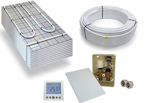HoWaTech TAC Warmwasser Fußbodenheizung Komplettset E-Regelbox Digital, Heizfläche:10.00m² von HoWaTech