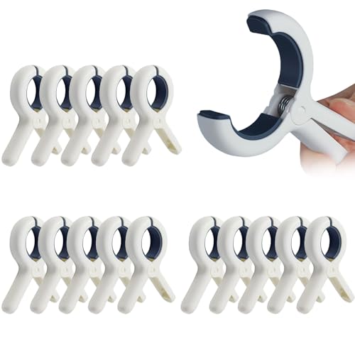 15 Stück große Wäscheklammern Handtuchklemmen Strandtuchklammern Handtücher Towel Clips, Winddicht Klammern auf Strand und Sonnenliegen für Teppich,Schuhe,Badetuch und Dicke Kleidung von HoaaiGo