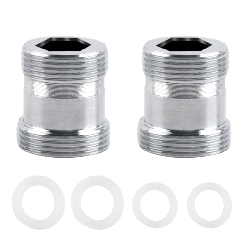 2 Stück Wasserhahn Adapter, Außengewinde M22 auf M24 Wasserhahnadapter aus Messing Doppelgewinde Gewindeadapter mit Gummidichtung Wasserhahn Aufsatz für Küche Wasserfilter 2 Stück Wasserhahn Adapter, Außengewinde M22 auf M24 Wasserhahnadapter aus Messing Doppelgewinde Gewindeadapter mit Gummidichtung Wasserhahn Aufsatz für Küche Wasserfilter von HoaaiGo