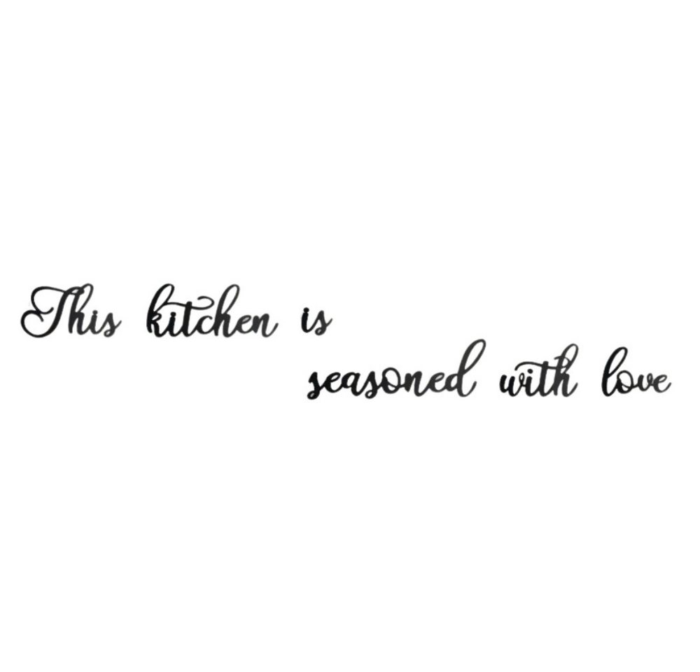 Hoagard Metall Wanddekoobjekt This Kitchen is Seasoned With Love - Schriftzug Wandbild von Hoagard Metall