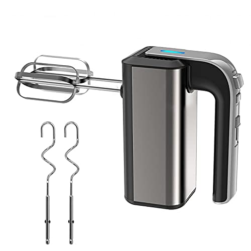Hoapin Elektrisch Handmixer mit 2 Edelstahl Rührbesen 2 Knethaken, multifunktioneller Handrührer mit 5 Geschwindigkeiten plus Turbo, leiser Küchenmixer mit starkem Motor 800 W von Hoapin