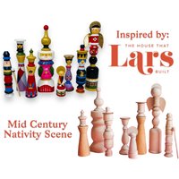 Diy Krippe Handwerk Kit Holz Finials Weihnachten Zubehör Urlaub Zusammen Handgemachte Krippendekoration von HobKnobin