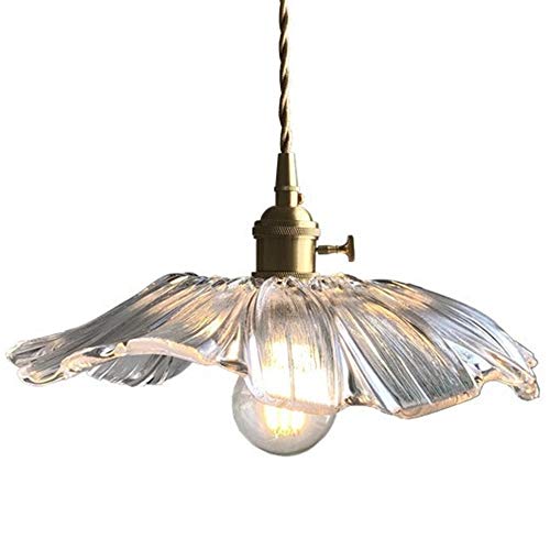 Hobaca® E27 Lotus blatt Glas Gold Kupfer Modern Nordische Pendelleuchten Hängelampe Küche Insel Leuchte Essen Hanglampe Wohnzimmer Pendelleuchte von Hobaca