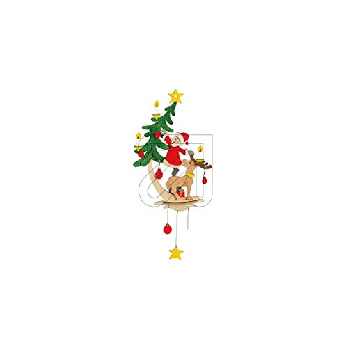 Drechslerei Kuhnert - Hobaku Bastelset - Fensterbild/Fensterschmuck - Motiv: Weihnachtsmann mit Elch - Dekoration aus Holz zum Zusammenbauen - Maße: ca. 16 x 24 x 4 cm - Made in Germany von Hobaku HOLZ - BASTELN - KUHNERT