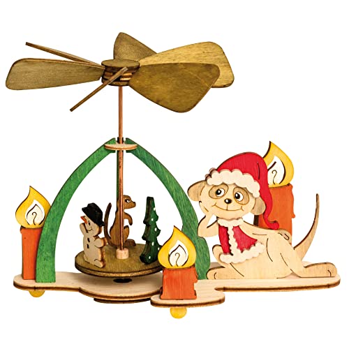 Drechslerei Kuhnert - Hobaku Bastelset - Weihnachtliche Erdmännchen - Motiv: Wärmespiel - Dekoration aus Holz zum Zusammenbauen - Maße: ca. 16x7,5x12 cm - Made in Germany von Hobaku HOLZ - BASTELN - KUHNERT