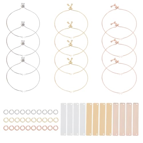 Hobbspring 1 Set Gravierbare Armbänder DIY Kit Einschließlich 8Pcs rechteckigen Blanko Anhängern 12Pcs verstellbaren Schiebearmbändern Und 30Pcs offenen Biegeringen Zum Selbermachen Hobbspring 1 Set Gravierbare Armbänder DIY Kit Einschließlich 8Pcs rechteckigen Blanko Anhängern 12Pcs verstellbaren Schiebearmbändern Und 30Pcs offenen Biegeringen Zum Selbermachen von Hobbspring