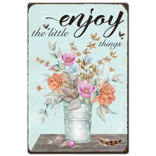 Hobbspring 1 Stück Vintage Blechschild Aus Metall 20x30cm Retro Eisen Frische Blumen Enjoy The Little Things Blumenplakette Poster Für Zuhause Garten Café Außenbereich Veranda Terrasse Wanddekoration Hobbspring 1 Stück Vintage Blechschild Aus Metall 20x30cm Retro Eisen Frische Blumen Enjoy The Little Things Blumenplakette Poster Für Zuhause Garten Café Außenbereich Veranda Terrasse Wanddekoration von Hobbspring