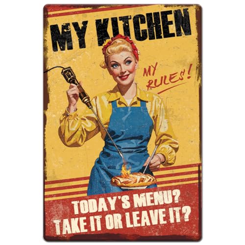 Hobbspring 1 Stück Vintage Metallblechschilder 20x30cm Retro Diner Dekor Metall Küchenwandschilder My Kitchen My Rules Poster Für Küche Büro Café Kneipe Zuhause Wanddekoration Hobbspring 1 Stück Vintage Metallblechschilder 20x30cm Retro Diner Dekor Metall Küchenwandschilder My Kitchen My Rules Poster Für Küche Büro Café Kneipe Zuhause Wanddekoration von Hobbspring