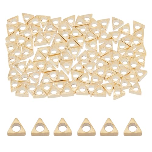 Hobbspring 100 Stück Echte 24 Karat Vergoldete Abstandsperlen Flache Runde Perlen Dreieck Perlen Messing Perlen Stapelbare Lose Perlen 1mm Winzige Metall Perle Perlen Mit Kleinem Loch von Hobbspring