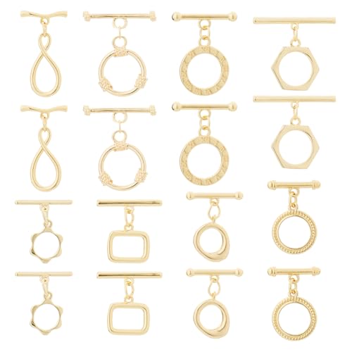 Hobbspring 16 Stück 8 Stile Messing Knebelverbinder OT Stabverschluss OT Rundverschluss Schnalle Schmuckverschlüsse Für Halsketten Armbänder Bastelsets Schmuckherstellung DIY Hobbspring 16 Stück 8 Stile Messing Knebelverbinder OT Stabverschluss OT Rundverschluss Schnalle Schmuckverschlüsse Für Halsketten Armbänder Bastelsets Schmuckherstellung DIY von Hobbspring