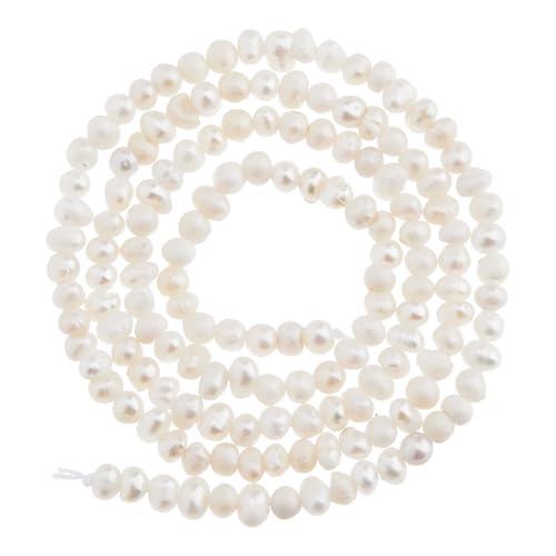 Hobbspring 168 Stück Natürliche Süßwasser Zuchtperle Beige Ovale Perlen Kleines Loch Reisperlen Strang Abstandshalter Perlen Für Ohrringe Halsketten Armbänder Schmuckherstellung von Hobbspring