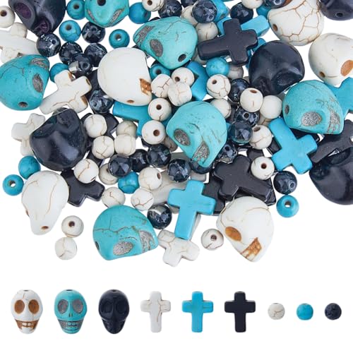 Hobbspring 180 Stück 3 Stile Synthetische Türkisperlen Runde Edelsteinperlen Totenkopf Steinperlen Kreuzperlen 3 Größen Verschiedene Gefärbte Steinperlen Halloween Lose Perlen Hobbspring 180 Stück 3 Stile Synthetische Türkisperlen Runde Edelsteinperlen Totenkopf Steinperlen Kreuzperlen 3 Größen Verschiedene Gefärbte Steinperlen Halloween Lose Perlen von Hobbspring