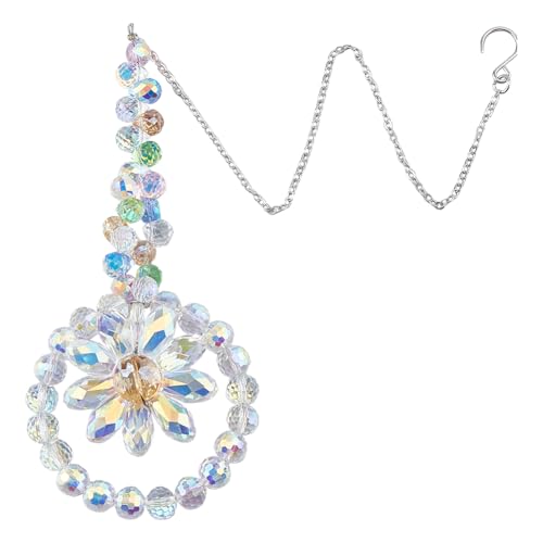 Hobbspring 1Pc Kristall-Sonnenblumen-Sonnenfänger Bunte Suncatcher Hanging Ornament Regenbogen Maker Sun Catchers Fenster Hanging Sun Catcher für Indoor-Fenster Outdoor Patio Garten Dekor Geschenke von Hobbspring