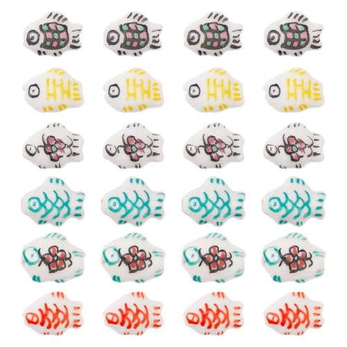 Hobbspring 24 Stück Keramikperlen 6 Farben Handgefertigt Porzellanfische Lose Abstandsperlen Porzellan Bemalte Fischperlen Für Schmuck Halsketten Armbänder Ohrringe Herstellung von DIY Bastelarbeiten Hobbspring 24 Stück Keramikperlen 6 Farben Handgefertigt Porzellanfische Lose Abstandsperlen Porzellan Bemalte Fischperlen Für Schmuck Halsketten Armbänder Ohrringe Herstellung von DIY Bastelarbeiten von Hobbspring