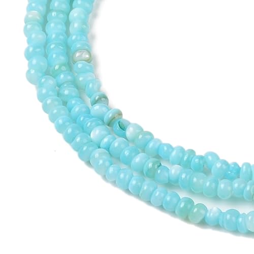 Hobbspring 3 Strang Natürliche Muschelperlen 2mm Rondell Scheibenperlen Ca. 693 Stück Aquamarin Lose Abstandsperlen Gefärbte Muschelperlen Für Ohrringe Halsketten DIY Schmuckherstellung Hobbspring 3 Strang Natürliche Muschelperlen 2mm Rondell Scheibenperlen Ca. 693 Stück Aquamarin Lose Abstandsperlen Gefärbte Muschelperlen Für Ohrringe Halsketten DIY Schmuckherstellung von Hobbspring