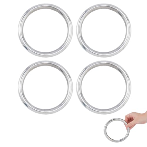 Hobbspring 4 Stück 304 O Ringe Aus Edelstahl Robuster Mehrzweck Metallring 4.69 Zoll Nahtlos Verschweißter Runder Ring Große Glatte O Ringe Für Campinggürtel Hundeleinen Hardware Gepäck von Hobbspring