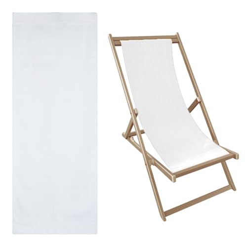 Hobbspring Ersatzstoffe Für Strandstühle 115x43cm Ersatz Canvas Für Sling Stühle Outdoor Klappstuhl Stoff Beige Terrassen Sling Stühle Stoff Für Sonnenbaden Garten Innenhof Strand von Hobbspring