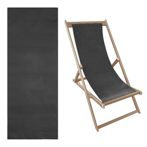 Hobbspring Ersatzstoffe Für Strandstühle 115x43cm Ersatz Canvas Für Sling Stühle Schwarzer Stoff Sling Stühle Outdoor Klappstuhl Stoff Stuhl Ersatzstoff Für Sonnenbaden Garten Innenhof Strand von Hobbspring