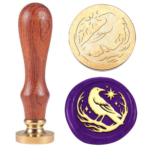 Hobbspring Krähe Vintage Wachssiegel Stempel Rabenzweig Siegelwachs Stempel 30mm Abnehmbarer Messingstempelkopf Mit Holzgriff Für Umschläge Einladungen Hochzeitsverzierungen Dekor Hobbspring Krähe Vintage Wachssiegel Stempel Rabenzweig Siegelwachs Stempel 30mm Abnehmbarer Messingstempelkopf Mit Holzgriff Für Umschläge Einladungen Hochzeitsverzierungen Dekor von Hobbspring