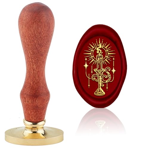 Hobbspring Retro Kerzenhalter WachsSiegel Stempel Austauschbare Umschläge DIY Siegel Stempel 3D Relief Messingkopf Holzgriff Für Thanksgiving Geburtstagsparty Einladungskarte Dekor Zurück zur Schule von Hobbspring