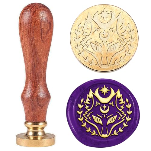 Hobbspring Vintage Wachssiegel Stempel Magischer Fuchs Siegelwachs Stempel 30mm Abnehmbarer Messingstempelkopf Mit Holzgriff Für Umschläge Einladungen Hochzeitsverzierungen Dekoration Hobbspring Vintage Wachssiegel Stempel Magischer Fuchs Siegelwachs Stempel 30mm Abnehmbarer Messingstempelkopf Mit Holzgriff Für Umschläge Einladungen Hochzeitsverzierungen Dekoration von Hobbspring