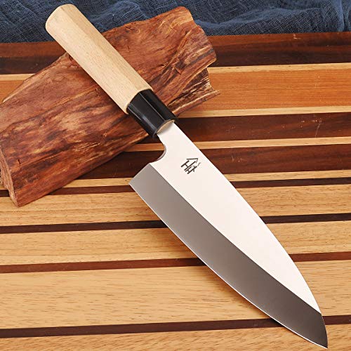 Hobby Hut HH-K04 Japanesee Deba, Küchenmesser, Kochmesser, Kochmesser 5Cr15 Edelstahlmesser Ergonomischer Griff, professionelles Kochmesser von Perkin