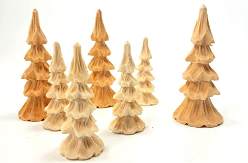 Hobby Welt kreativ Laubs?gen B?ume geschnitzt, 5 cm, 12er Set,zur Best?ckung von Pyramiden oder Schwibb?gen (5 cm) von Hobby Welt kreativ