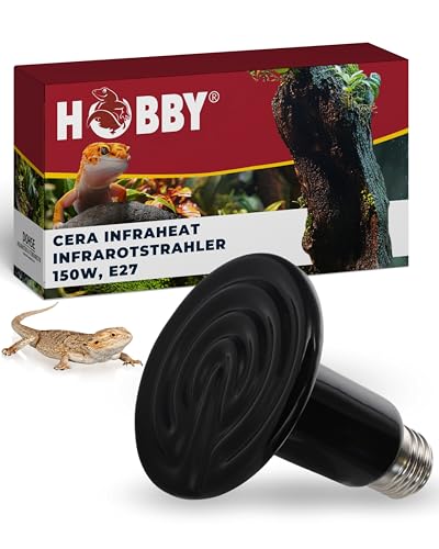 Hobby Terraristik Cera Infraheat 150 W I Keramischer Infrarot Dunkelstrahler zur Reptilien- und Insektenhaltung I Terrarium Wärmestrahler I langlebige Wärmelampe für Terrarien von Hobby