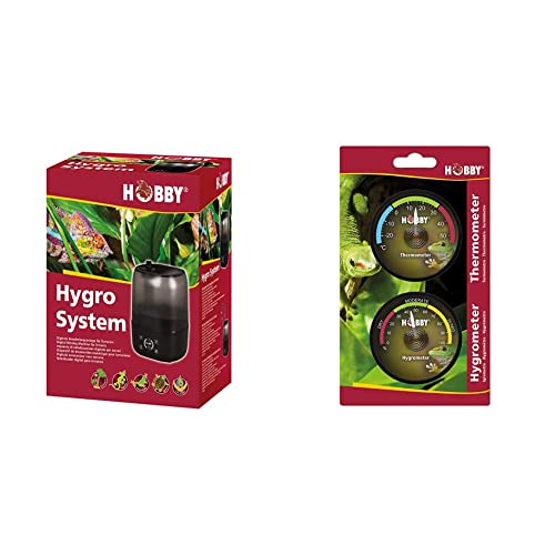 Hobby 37249 Hygro System - Digitale Benebelungsanlage für Terrarien & 36210 Thermometer, Hygrometer, AHT1 von Hobby