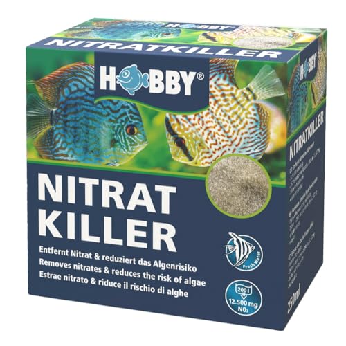 HOBBY Aquaristik Nitrat-Killer I 250 ml I Entfernt Nitrat & reduziert das Algenrisiko I 250 ml Nitrat-Killer entziehen bis zu 12.500 mg Nitrat von Hobby