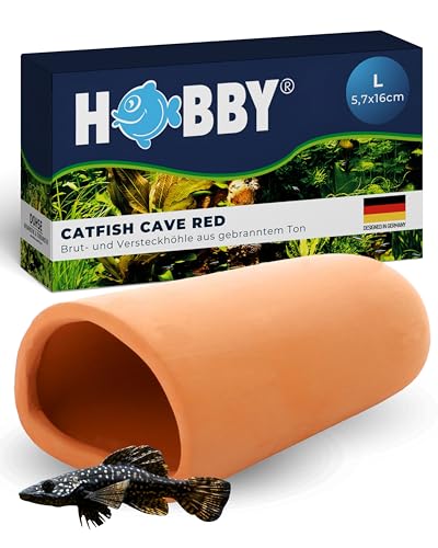 Hobby 41496 Catfish Cave L red (5,7 x 16 cm), Bruthöhle für Welse von Hobby
