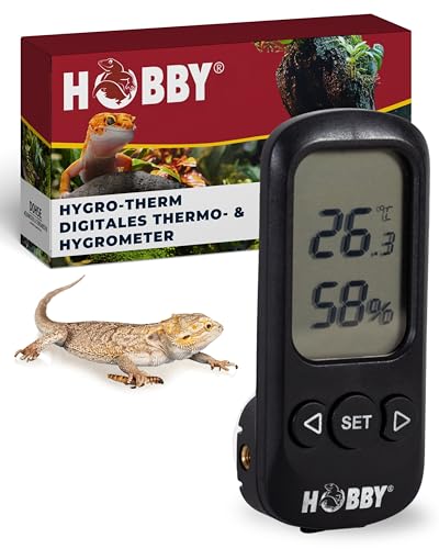 HOBBY Terraristik Terra Check I digitales Hygrometer & Thermometer mit Alarmfunktion I zur exakten Kontrolle der Luftfeuchtigkeit und Temperatur in Terrarien I für ideales Terrarienklima von Hobby