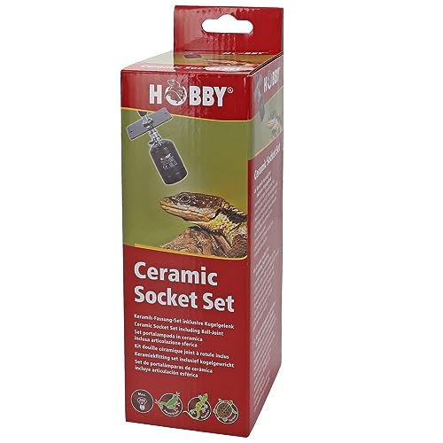 Hobby Terraristik Ceramic Socket Set I Montagefertiges Komplettset für Leuchtmittel mit E27 Standardgewinde von Hobby