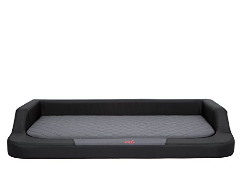 Hobbydog XXL Mesczg1 XXL 120 X 80 (R3) Hundebett Medico Standard (Oxford) Schwarz - Grau Mit Ortopädische Viscomatte, XXL, Schwarz - Grau von Hobbydog