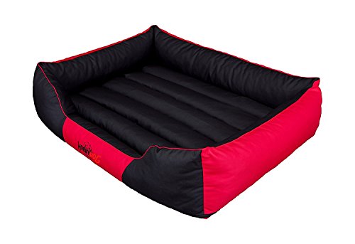 Hobbydog L CORCZC8 Dog Bed Comfort L 65X50 cm Red with Black, L, Multicolored, 1.8 kg von Hobbydog