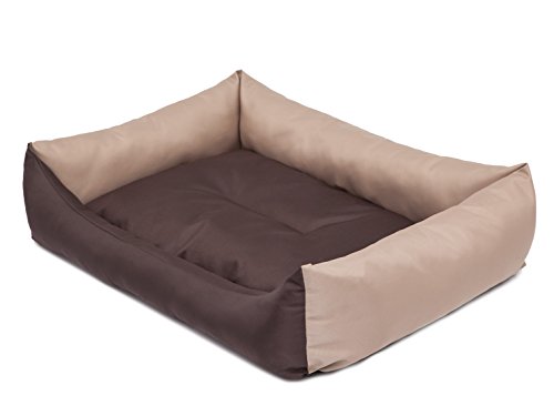 Hobbydog L LECBRB1 Dog Bed Eco L 62X43 cm Beige with Brown Mattress, L, Multicolored, 1.5 kg von Hobbydog