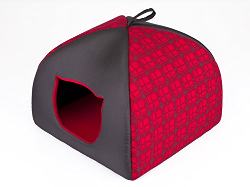 Hobbydog R1 IGLBWK2 Katzenbett Igloo R1 37X37 cm Brown with Grid, S, Brown, 1.6 kg von Hobbydog