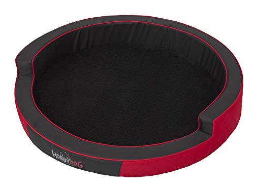 Hobbydog R1 RIECZE3 R1 Pet Bed Ringo Exclusive Red, Black Fur, S, Red, 1.2 kg von Hobbydog