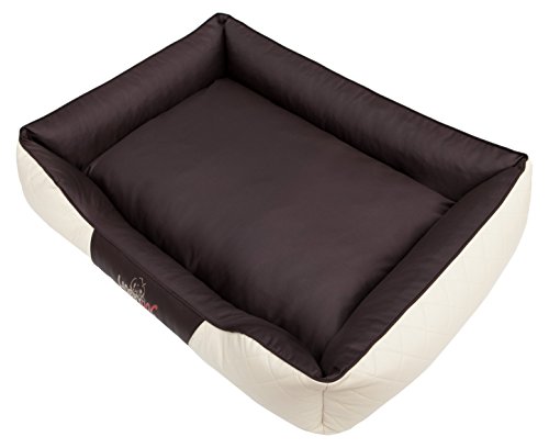 Hobbydog R1CEPBEB7 Hundebett/Sofa/Korb Cesar Perfect Kunstleder, Kodura, beige/braun, Größe R1, 65 x 52 x 20 cm von Hobbydog