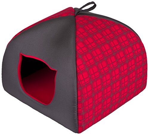 Hobbydog R1IGLCWK1 Katzenbett/Sofa/Korb Iglo Karierte, rot, Größe R1, 37 x 37 cm von Hobbydog