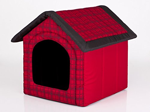 Hobbydog R2 BUDCWK12 Doghouse R2 44X38 cm Red with Grid, S, Red, 700 g von Hobbydog